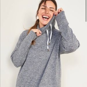 NWT Cowl-Neck Melange Tunic Sweater